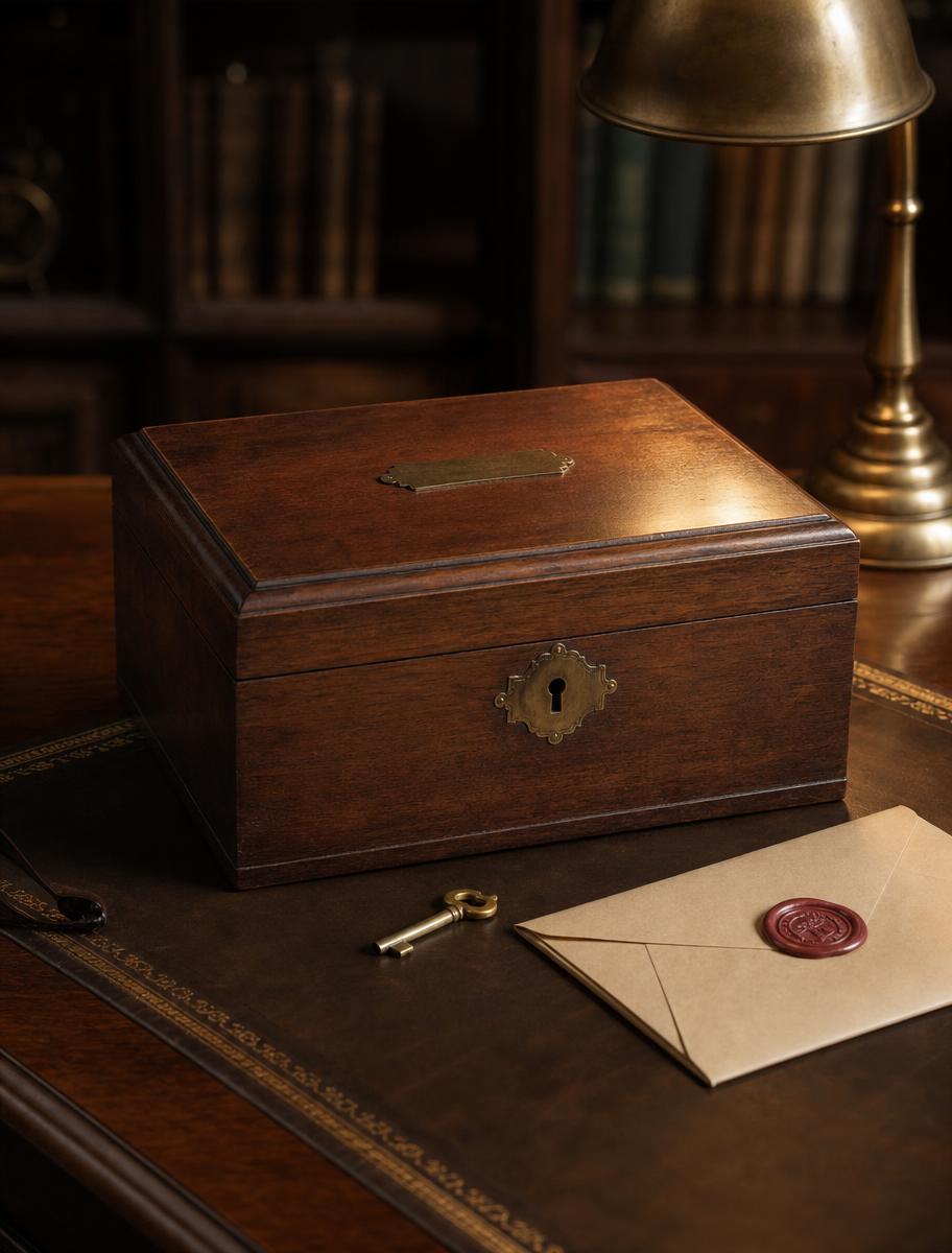 A sealed document box holding private family records